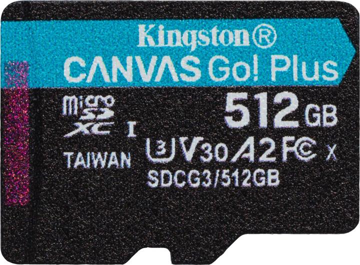 Image du produit Kingston Canvas Go Plus (512 Go, microSDXC, U3, UHS-I)