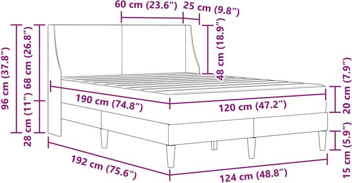 Image du produit vidaXL Modernes Bett (120 x 190 cm)