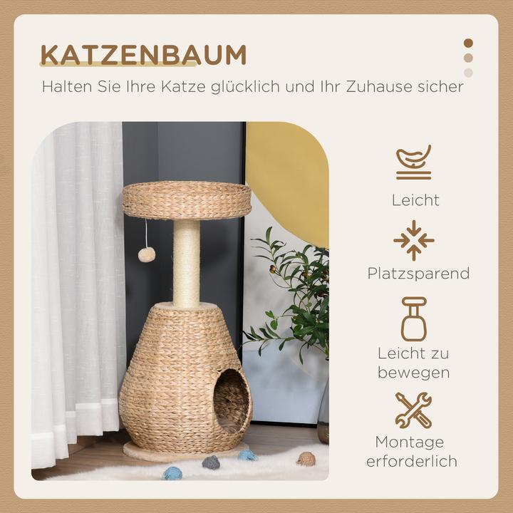 Image du produit PawHut Arbre à chat avec grotte (82.50 cm, Jaune)