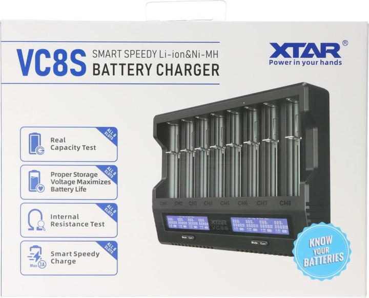 Image du produit Xtar VC8S 8fach Schnell-Ladegerät für 1-8 Li-Ion 3,6V und 3,7V Akku und NiMH
