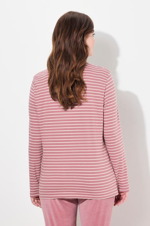 Immagine prodotto Ulla Popken Maglia aderente in cotone biologico a costine con collo da risvoltare e maniche lunghe (54)