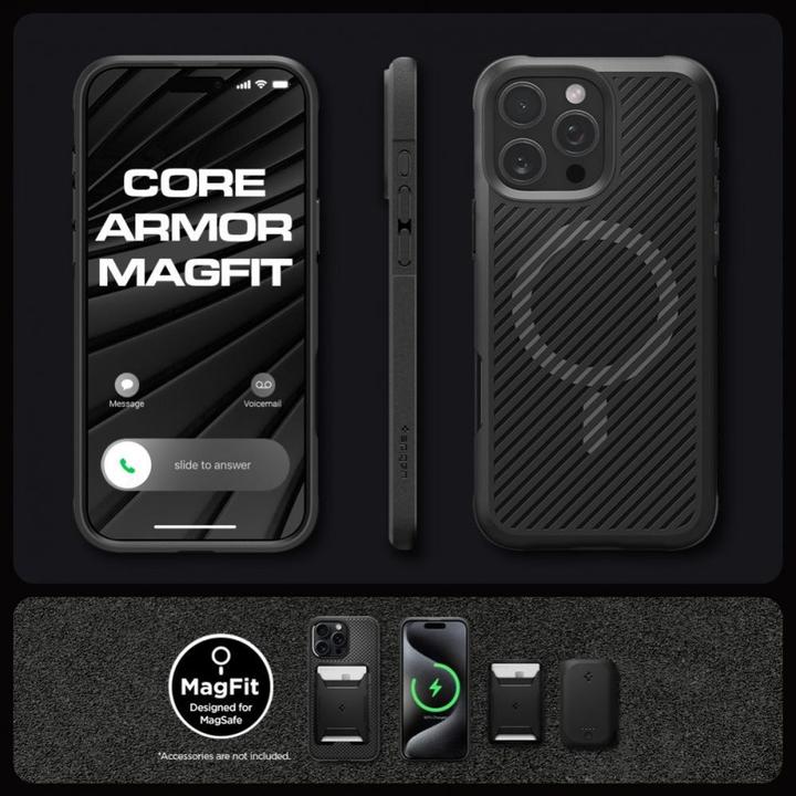 Actual product image Spigen Core Armor Mag Magsafe case for iPhone 16 Pro Max 6,9" matte black (Apple iPhone 16 Pro Max)