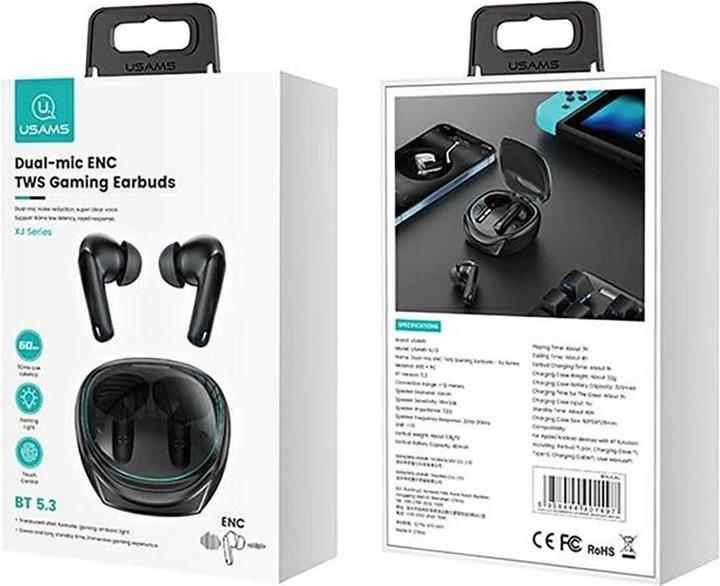 Actual product image Usams Dual-Mic Gaming Wireless Headphones - Black (Wireless)