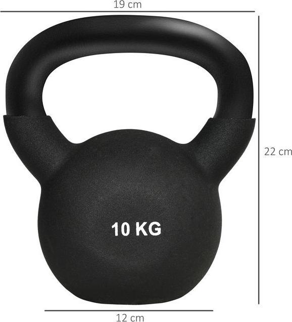 Produktbild Swisshandel24 Kettlebell, Kugelhantel, 10 kg, mit Kunststoffummantelung, Stahl, schwarz 19x12x22cm (1 x 10 kg)