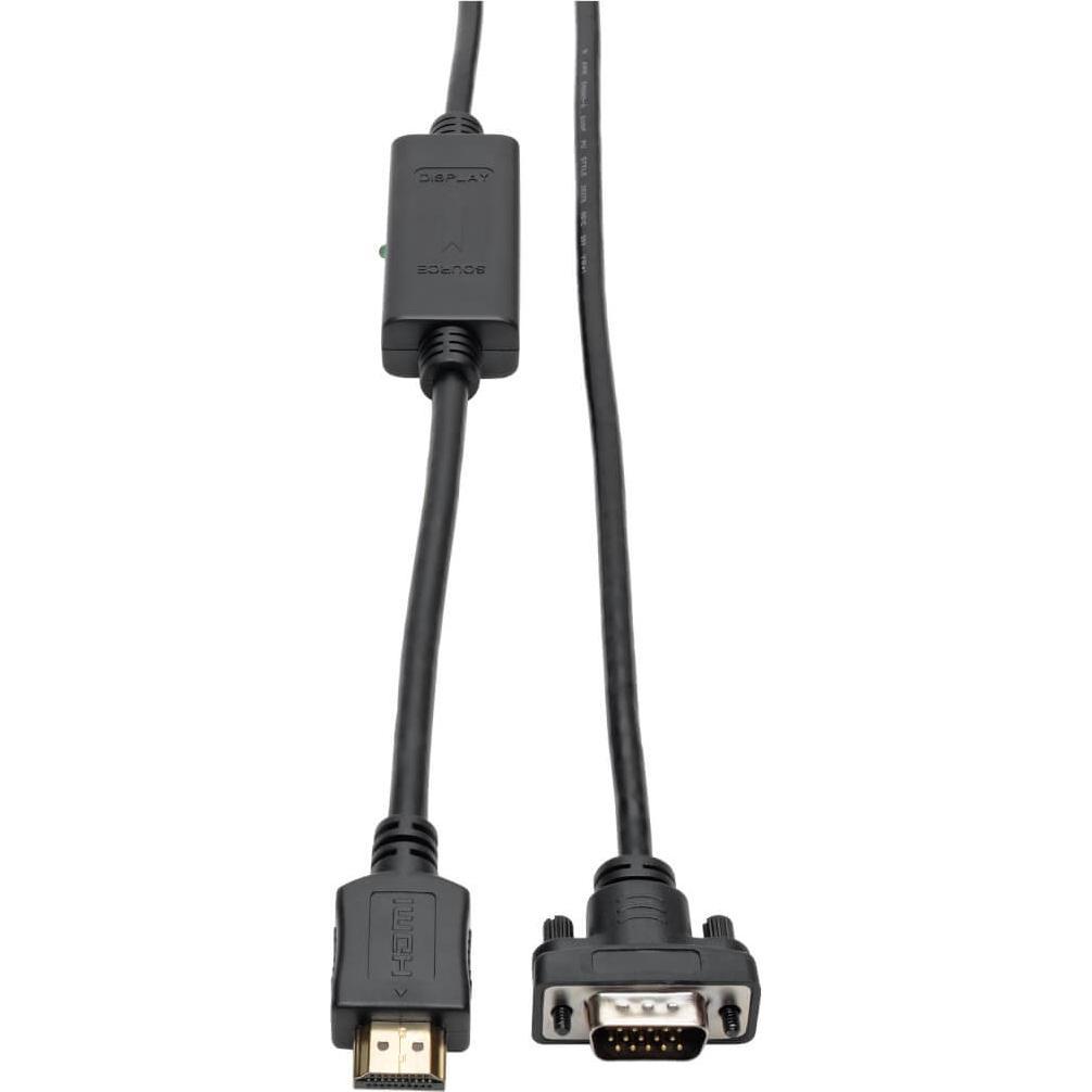Thumbnail - Eaton HDMI to VGA Active Adapter Cable HDMI to Low-Profile HD15 M/M 3ft. 0.9m (0.91 m, HDMI), Video Kabel