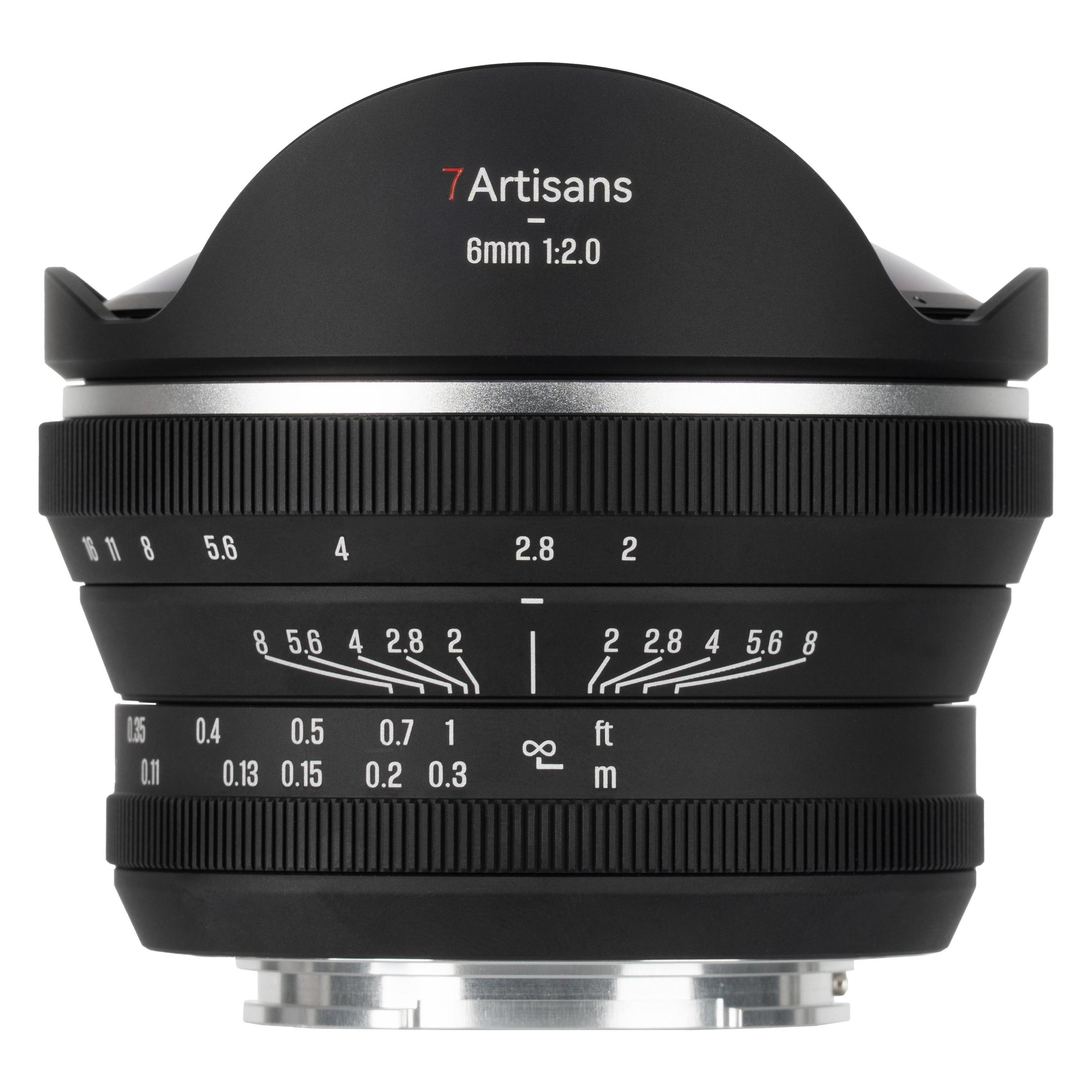7Artisans 6Mm F2.0 Canon (EOS-R Mount) (Canone R, APS-C / Dx), Obiettivo, Nero