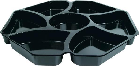 Actual product image Duni Multibox 7-room 280x280x30 mm insert PS Black,150 pcs/krt (28 cm)