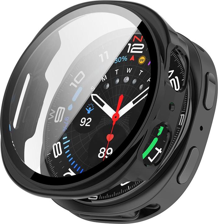 Techsuit - Defense360 Pro + Screen Protector - Samsung Galaxy Watch8 44mm - Matte Black