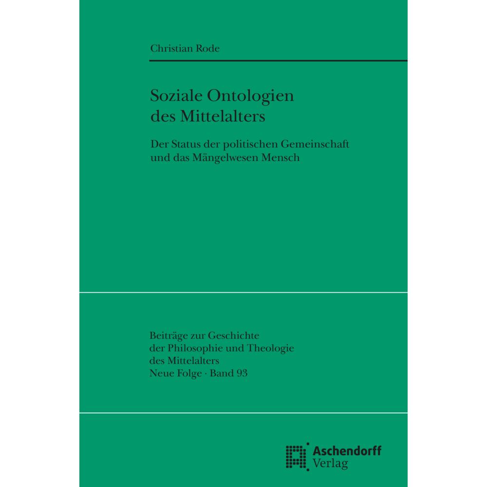 Thumbnail - Soziale Ontologien des Mittelalters, Fachbücher von Christian Rode