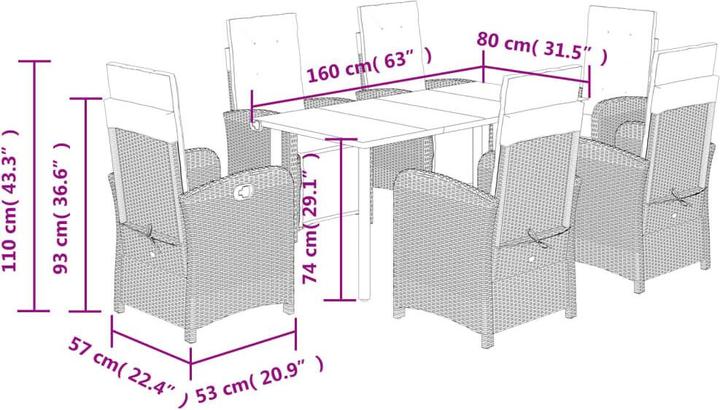 Produktbild vidaXL Garten Essgruppe