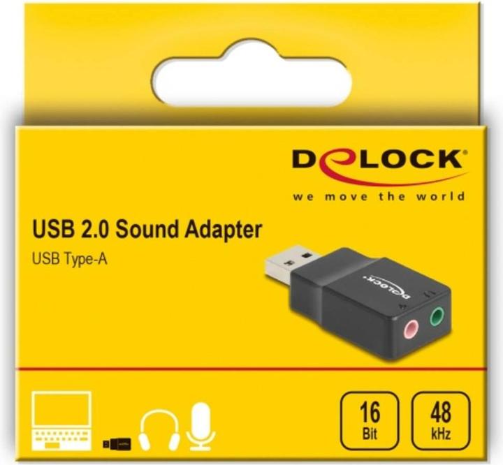 Produktbild Delock Externe USB Soundkarte mit USB-A Stecker auf 2 x 3,5 (USB, USB 2.0)