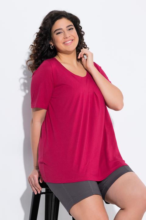 Actual product image Ulla Popken Essential Front Pleat Tee (46, 48)