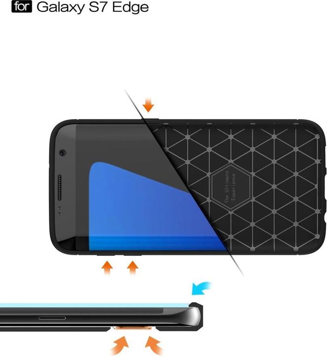 Produktbild König Design Handyhülle für Samsung Galaxy S7 Edge Schutzcase Backcover Bumper Etuis Schwarz (Samsung Galaxy S7 Edge)