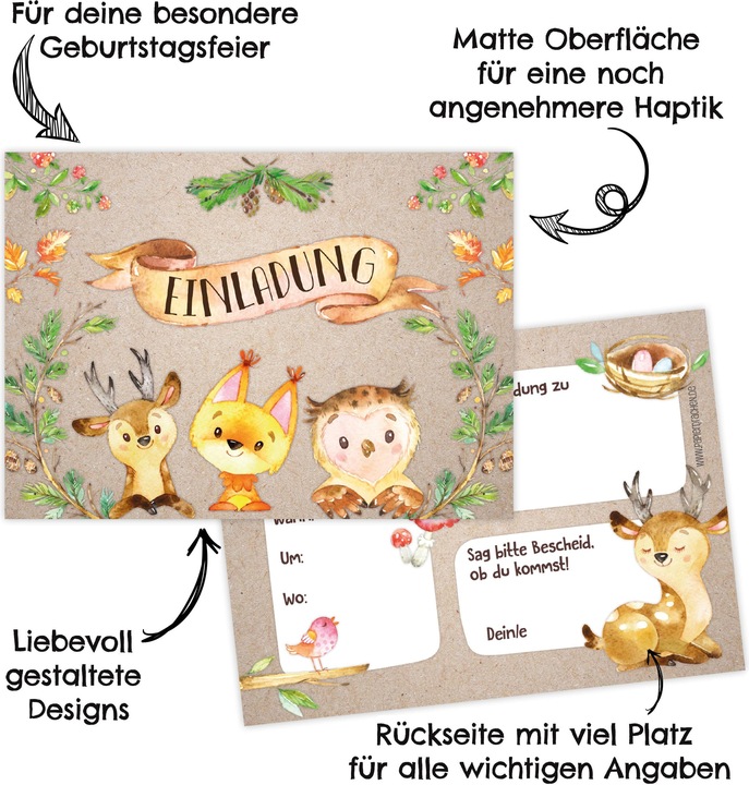 Actual product image Papierdrachen Forest animals (12 pcs.)