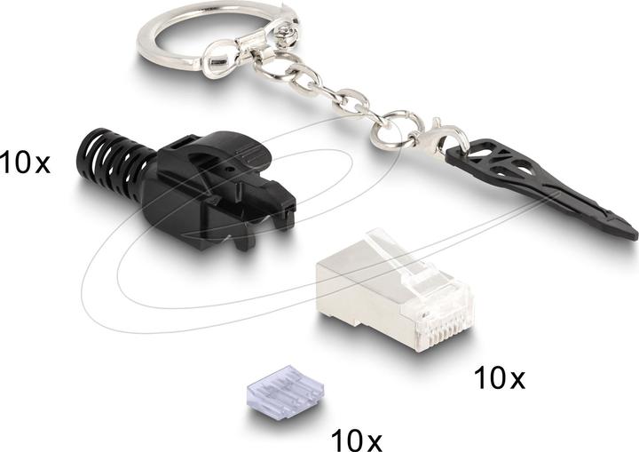 Produktbild Delock RJ45 Modularer Stecker Cat.6A verschliessbar 10er Set (Netzwerkkabel Stecker)