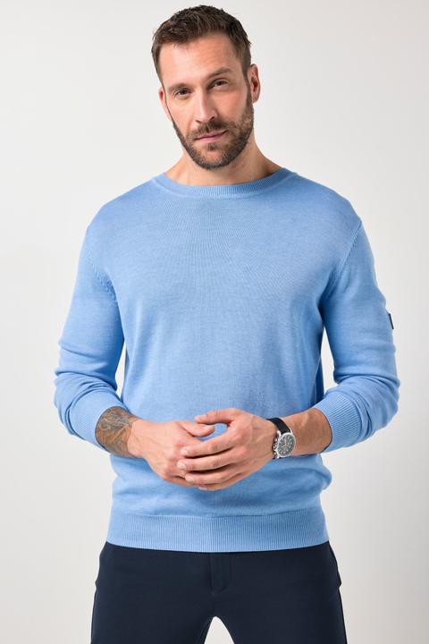 Produktbild JP1880 Pullover, leichter Feinstrick, Badge, Rundhalsausschnitt, bis 7 XL (L)