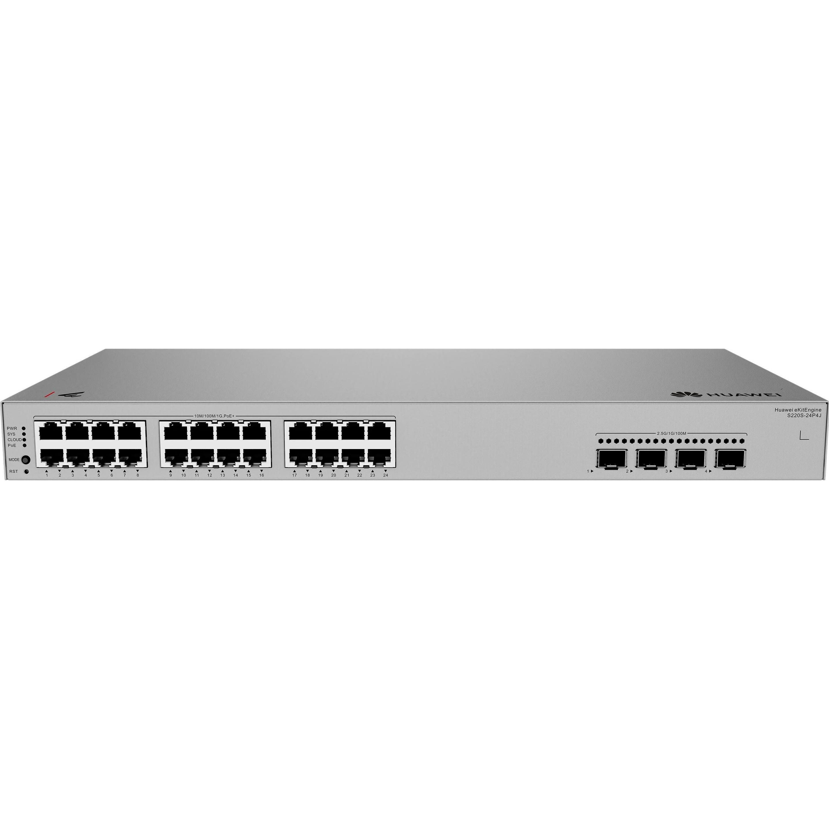 Huawei Data Communication S220S-24P4J S220S-24P4J S220S-24P4J 24x10/100/1000BASE-T ports 400 W PoE+ 