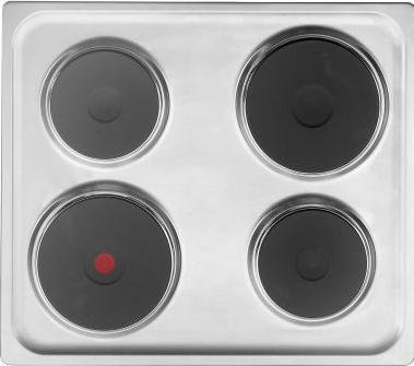 Image du produit Amica Plaque de cuisson en acier inoxydable 58 x 51 cm 4 zones de cuisson EM 724 000 E (59 cm, Table de cuisson électrique)