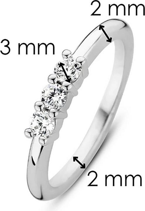 Immagine prodotto Ti Sento Milano Anello con tre zirconi 12135ZI (56, 925 Argento)
