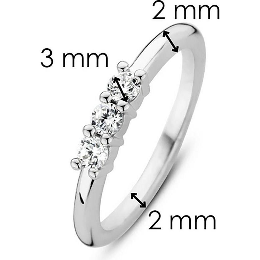Thumbnail - Ti Sento Milano, Ring, Ring mit drei Zirkonia 12135ZI, (56, 925 Silber)