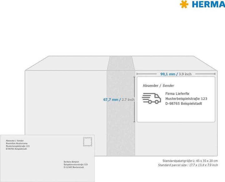 Produktbild HERMA Neon Etiketten A4