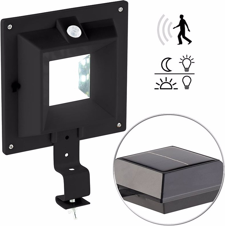 Lunartec Solar-LED-Dachrinnenleuchte mit PIR-Sensor (160 lm, IP44)