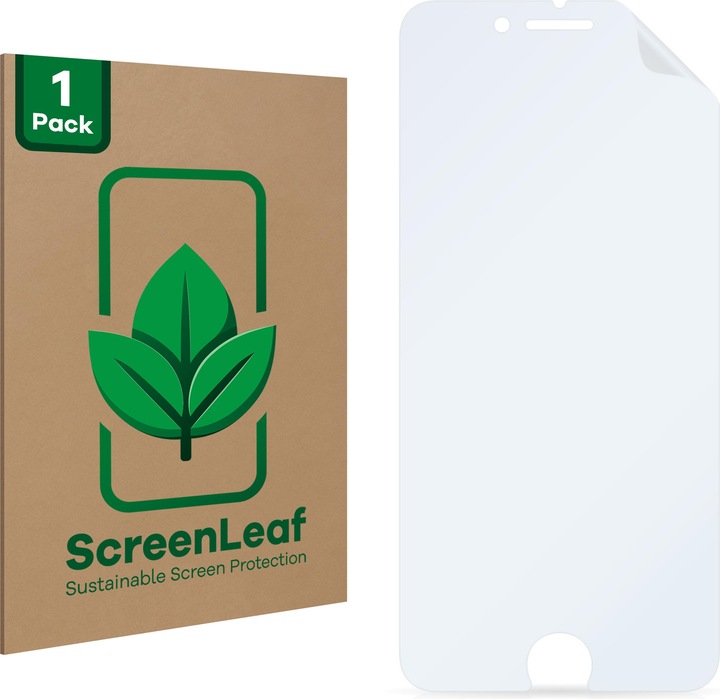 Actual product image ScreenLeaf Protective film sustainable screen protector screen protector film clear transparent (1 Piece, Apple iPhone 8)