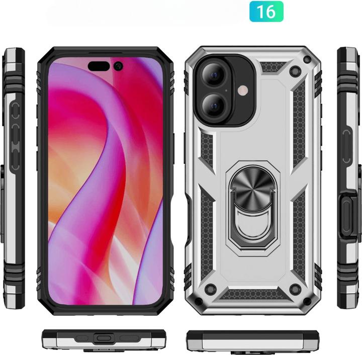 Immagine prodotto Cover-Discount iPhone 16 - Robusta cover posteriore con kickstand (Apple iPhone 16)