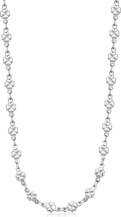 Sagapo S'AgapÃµ - Steel Chunky Shamrock Necklace SHK81 (Stahl)