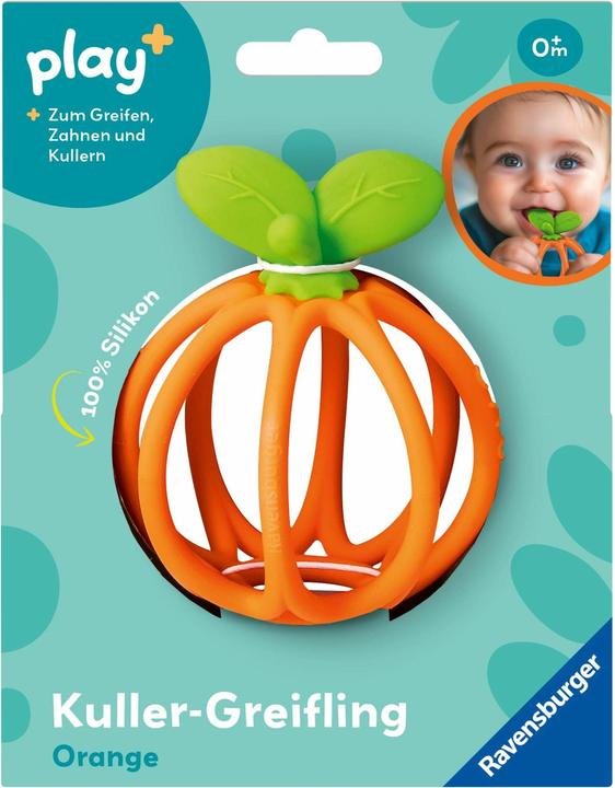 Ravensburger Play+ Teether Gripper: Orange - teething aid, silicone baby toy from 0 months