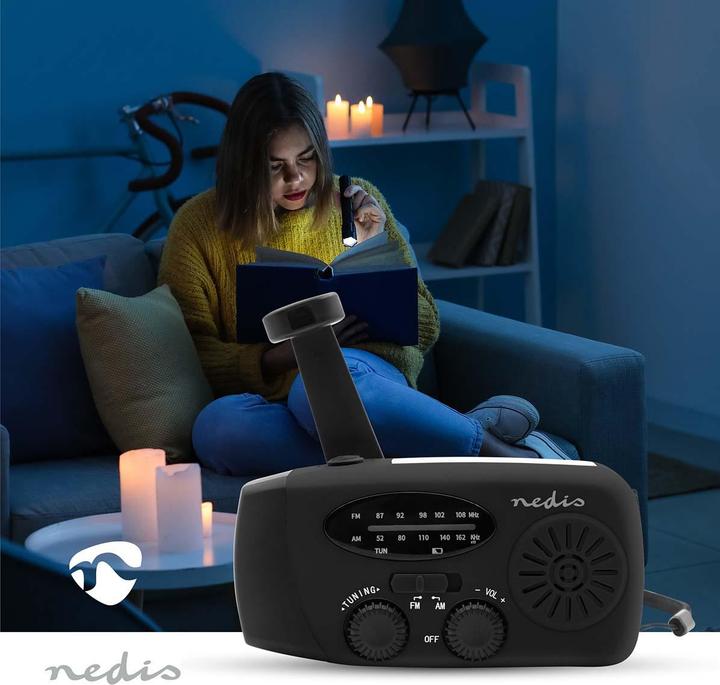 Produktbild Nedis Notfallradio | Tisch Ausführumg | AM / FM | Powerbank Funktion | Akkubetrieben / Handkurbel / (AM, FM)