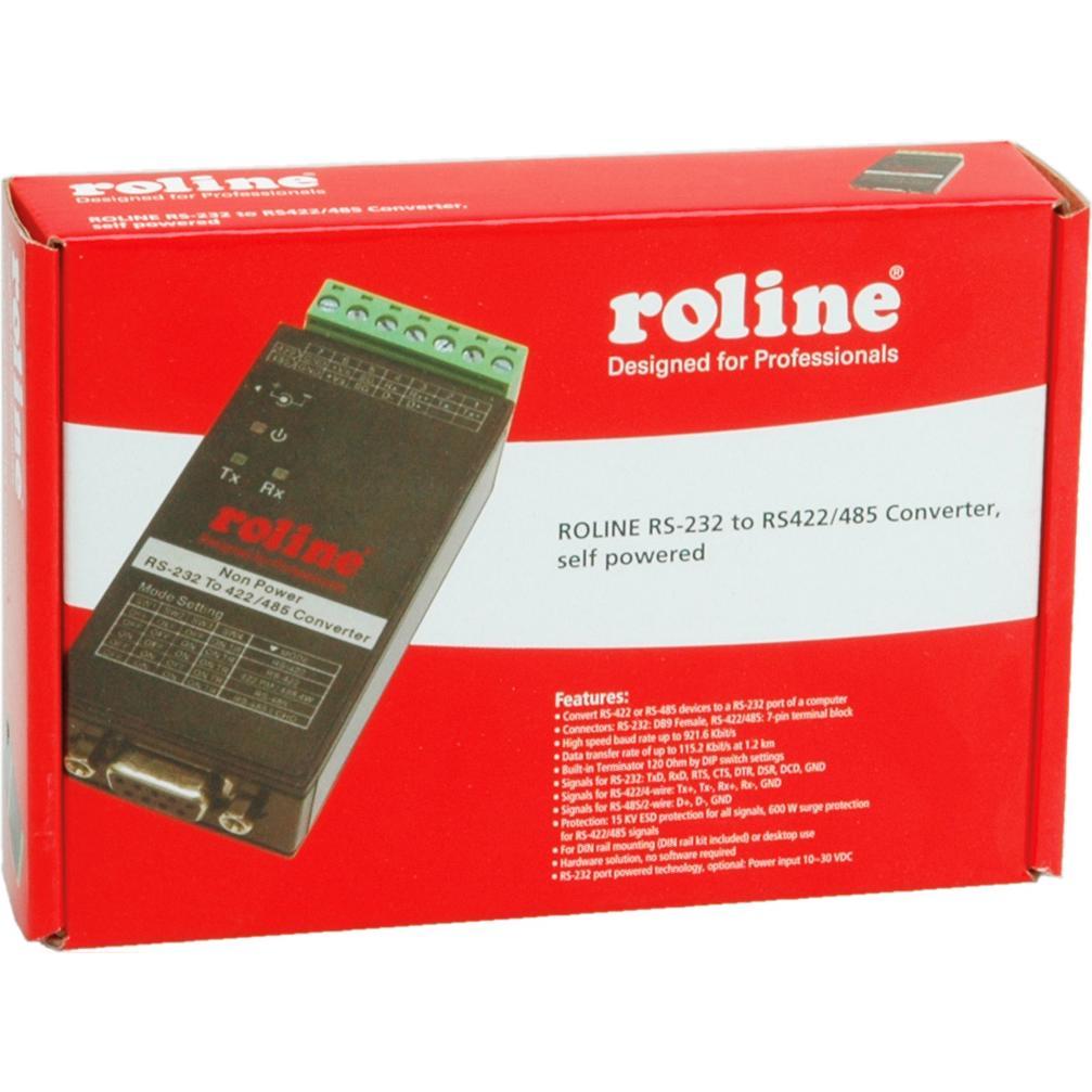 Thumbnail - Roline RS232 nach RS422/485 Konverter für DIN Hutschiene, selfpowered, Data Converter