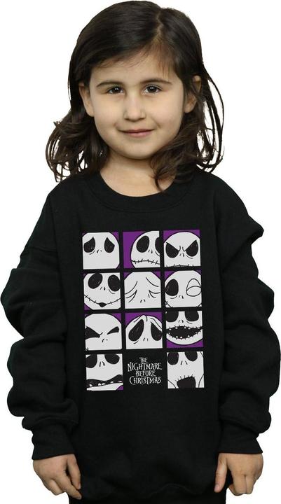 Produktbild Disney Nightmare Before Christmas Many Faces Of Jack Squares Sweatshirt Mädchen (128)