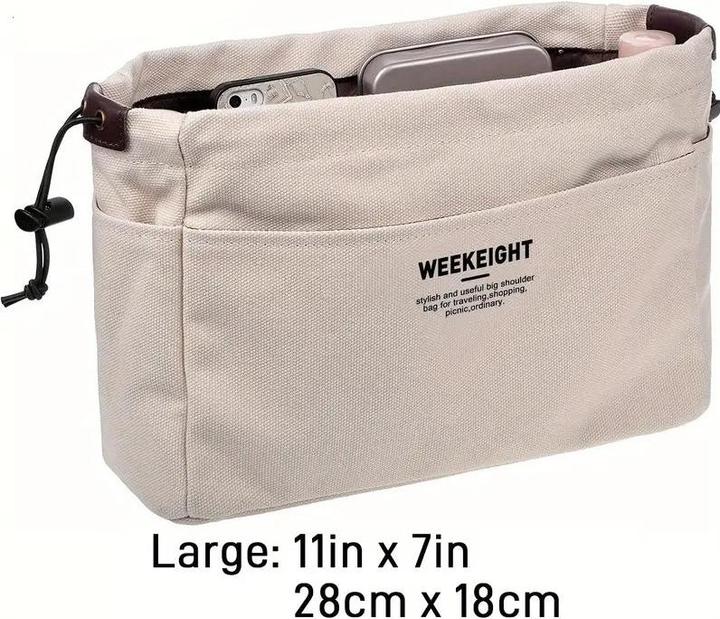 Actual product image Only-Bags.Store Minimalist casual storage organiser, versatile drawstring insert pouch for tote