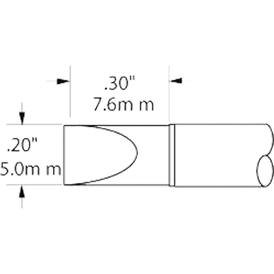 Metcal Lötpatrone für MX-500 STTC, 5,0 mm, 7,6 mm, meisselform, Lötgerät Zubehör