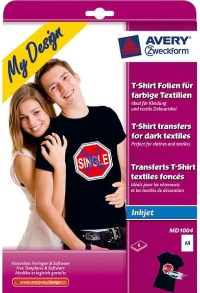 Actual product image Avery Zweckform My Design T-Shirt Transfer for Dark Textiles (8 x, A4)