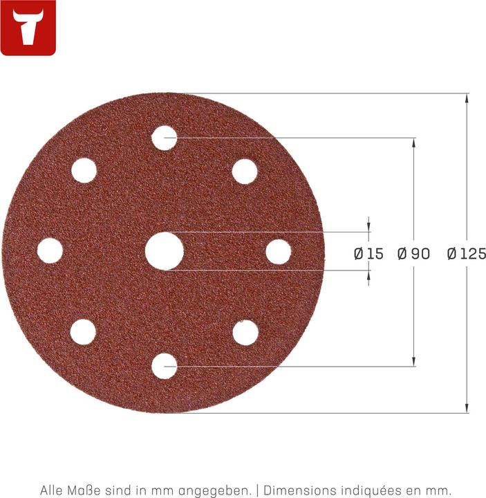 Actual product image Stier Sanding discs wood D125 / P150 / 8-hole (P150)