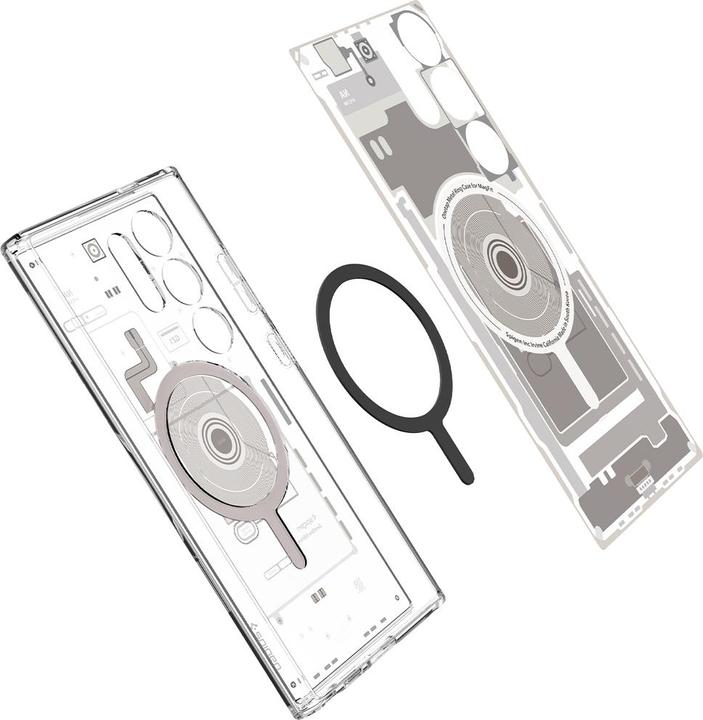 Actual product image Spigen Ultra Hybrid Metal Ring Zero One (MagFit) Galaxy S24 Ultra Case, Natural Titanium (Samsung Galaxy S24 Ultra)