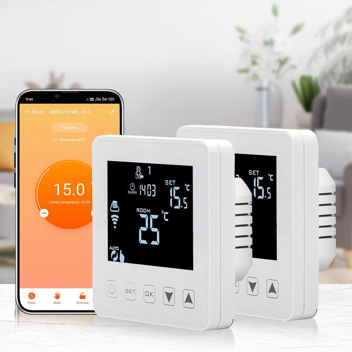 Produktbild Casativo WLAN-Thermostat für Fussboden Heizungen, Steuerung per App, Siri, Alexa & GA, 2er-Set