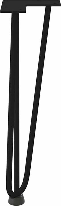 Produktbild vidaXL Haarnadelbeine 4 Stk. Schwarz 42 cm Massivstahl Hairpin Tischbein