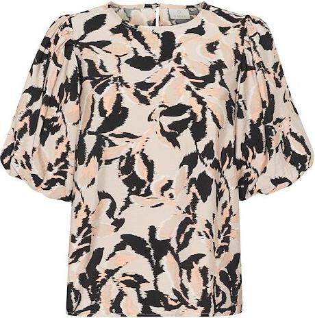 Beige, Noir, Peach Blurry Leaf