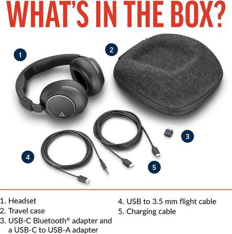 Produktbild Poly Voyager Surround 80 (Kabellos, Kabelgebunden, USB-C)