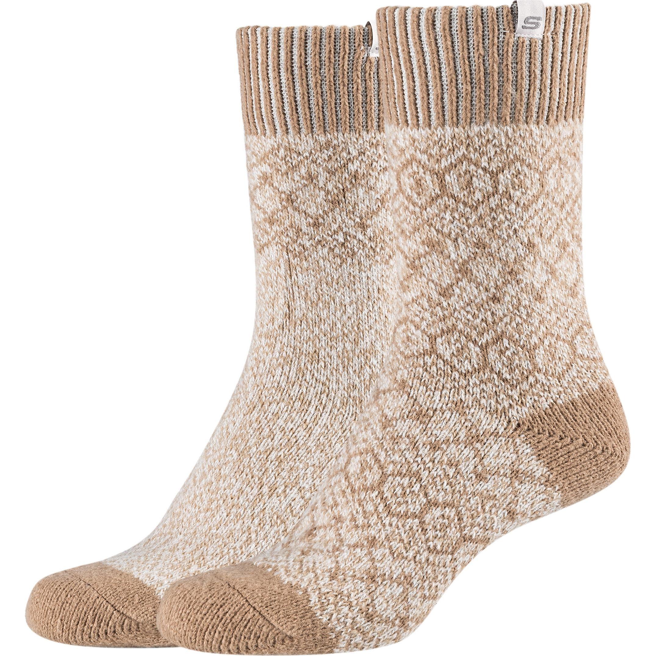 Thumbnail - Skechers, Damen, Socken, Women casual cozy jacquard Socks 2p, Weiss, (35, 38)