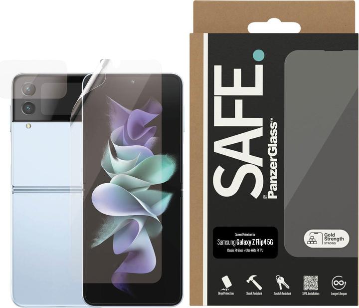 Actual product image Safe Classic Fit Glass + Ultra-Wide Fit TPU (1 Piece, Samsung Galaxy Z Flip4)