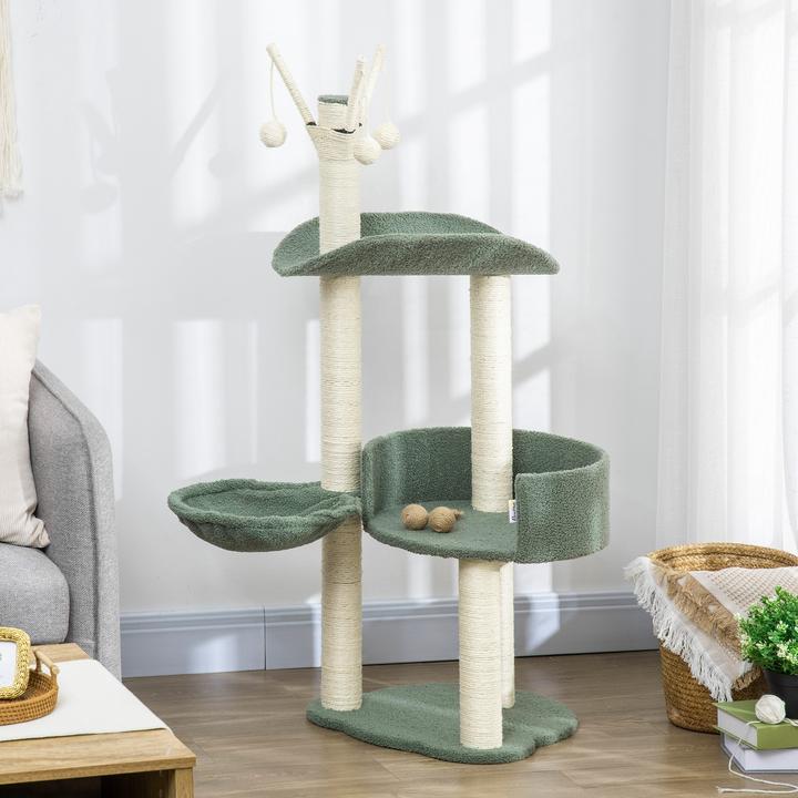 Actual product image Jamb Scratching post (123 cm, Green and cream white)