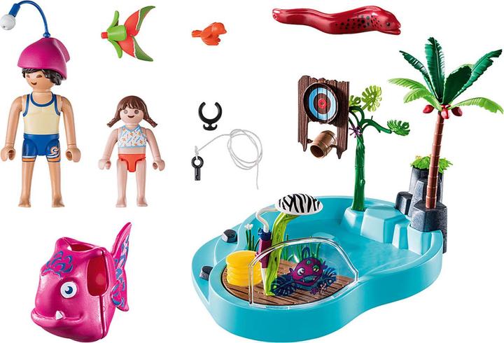 Immagine prodotto Playmobil Piscina piccola con spruzzatore d'acqua (70610, Divertimento in famiglia Playmobil)