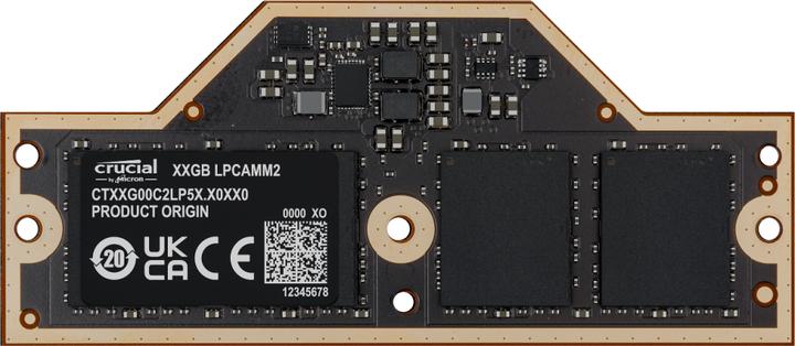 Produktbild Crucial LPCAMM2 LPDDR5X 32GB Memory (1 x 32GB, 3750 MHz, LPDDR5X-RAM, LPCAMM2)