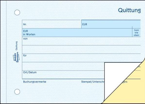 Actual product image Avery Receipt small entrepreneur without VAT. (40x)
