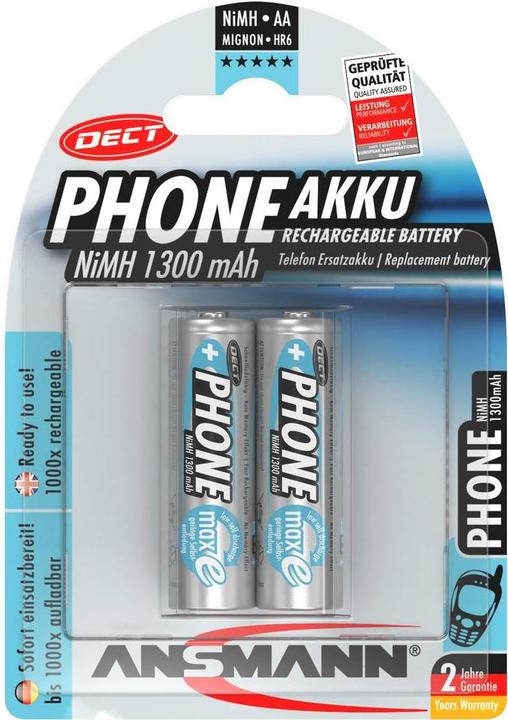 Produktbild Ansmann AA (2 Stk., AA, 1300 mAh)