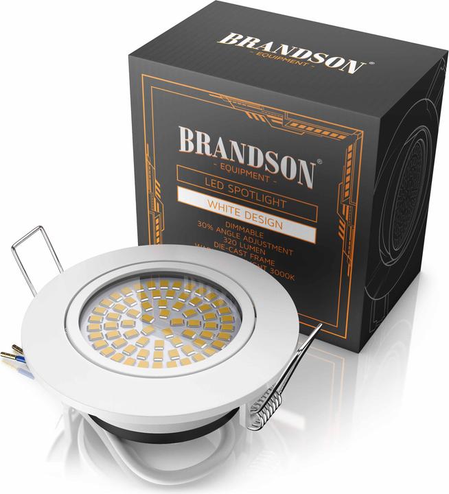 Image du produit Brandson Spot de plafond à LED, orientable, blanc chaud 3000K, spot encastrable 5W, spot encastrable, 320 (320 lm)